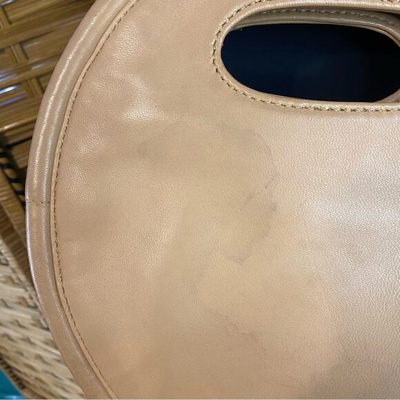 Anthropologie Tan Sheepskin supple soft Leather Crossbody Bag with studs - Picture 5 of 9